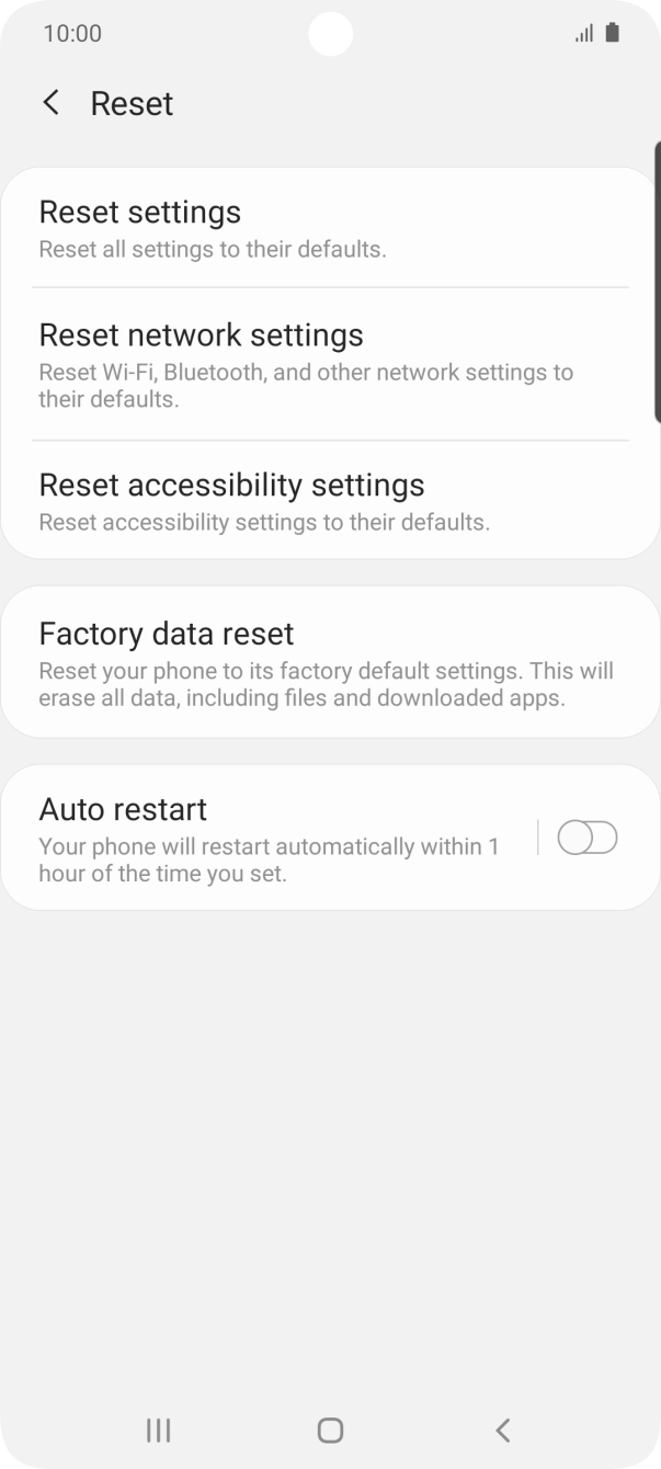 Press Factory data reset.