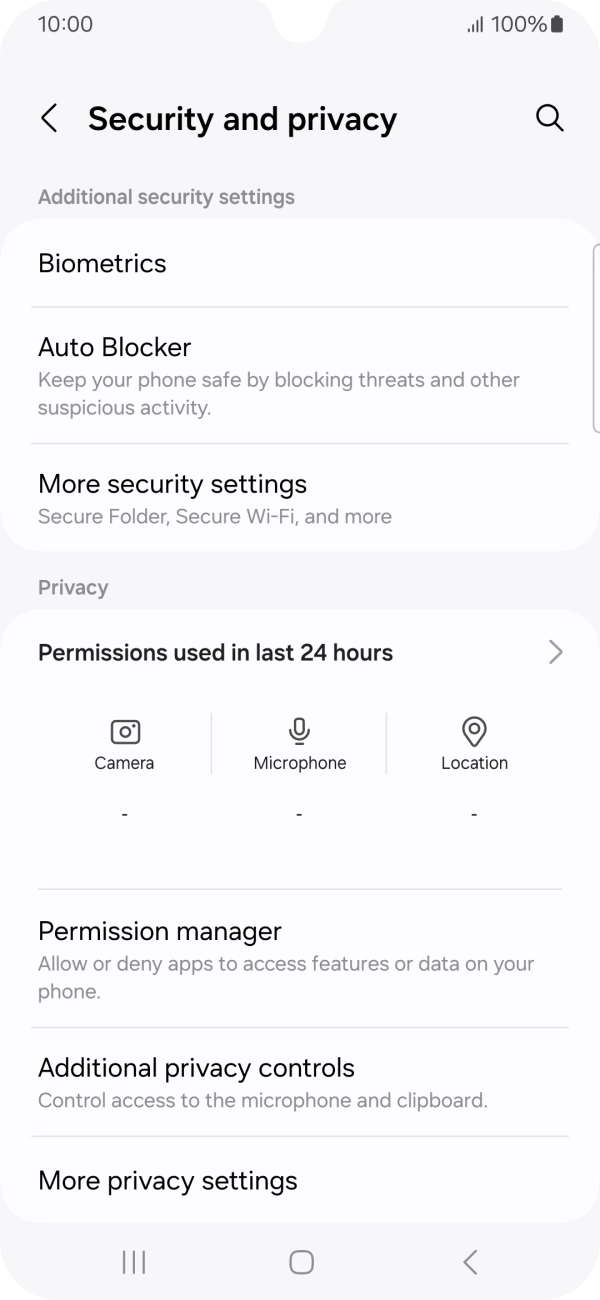 Press More security settings.