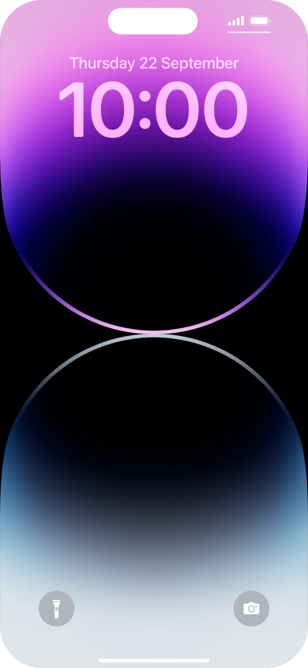 Press and hold anywhere on the lock screen.