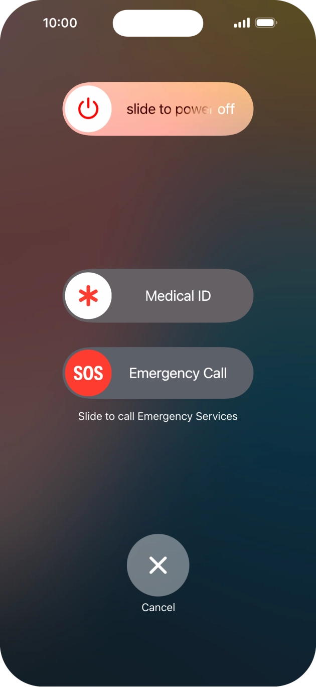 Press and drag the power off icon right.
