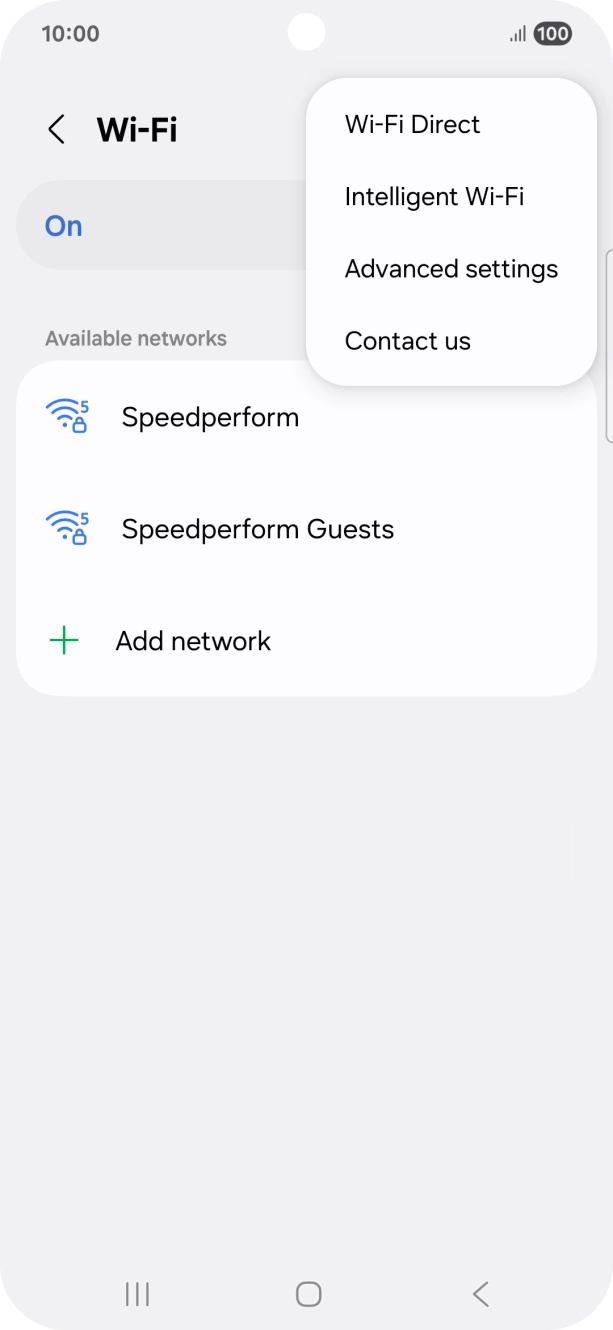 Press Intelligent Wi-Fi. Press Intelligent Wi-Fi.