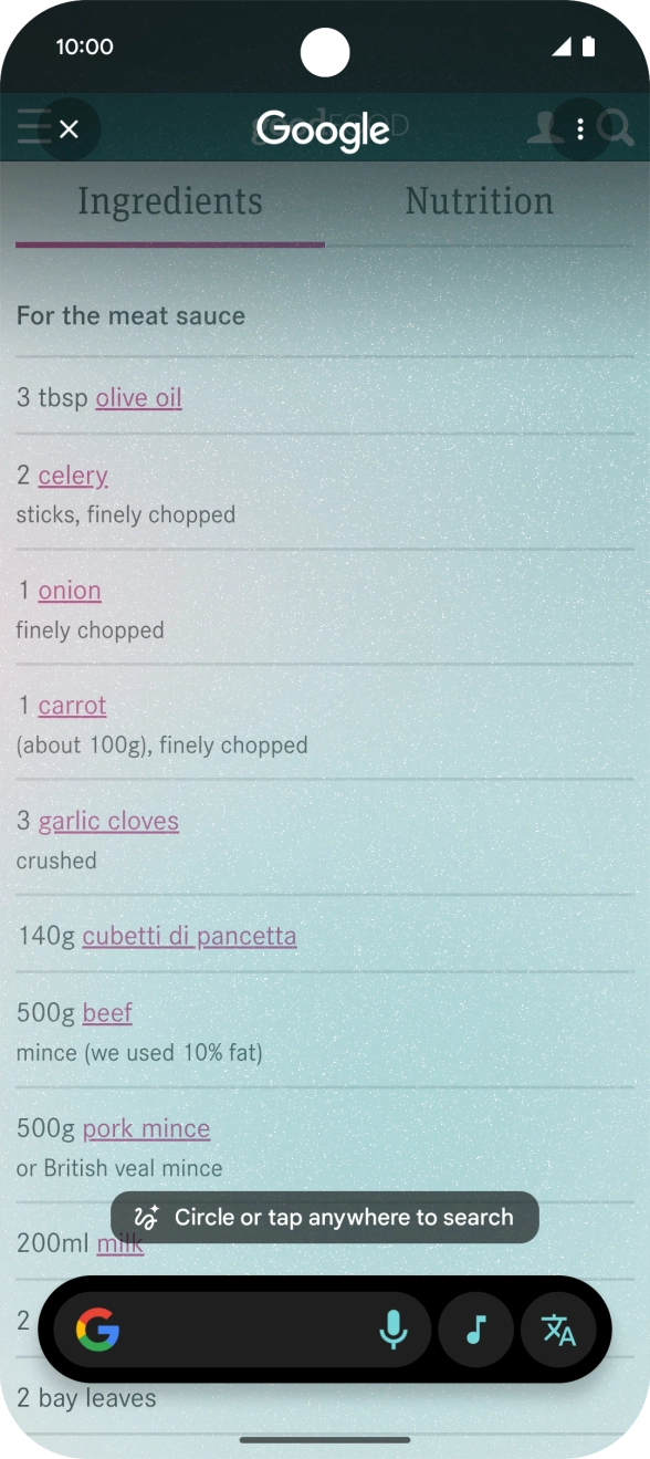Press the translate icon. Press the translate icon.