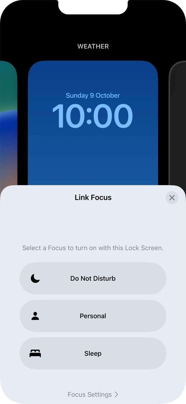 Press the required focus mode. Press the required focus mode.