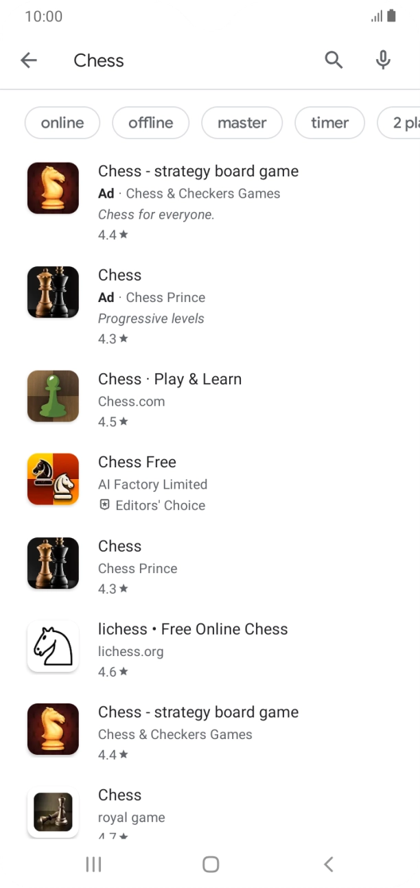 Press the required app.