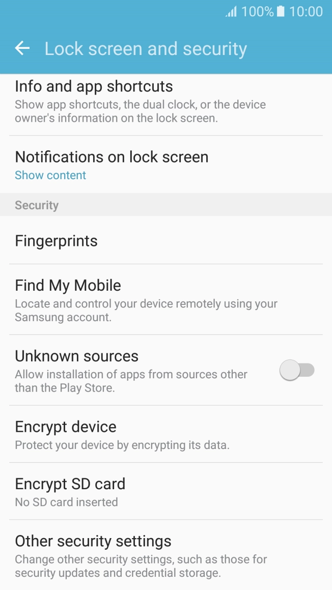 Press Other security settings.