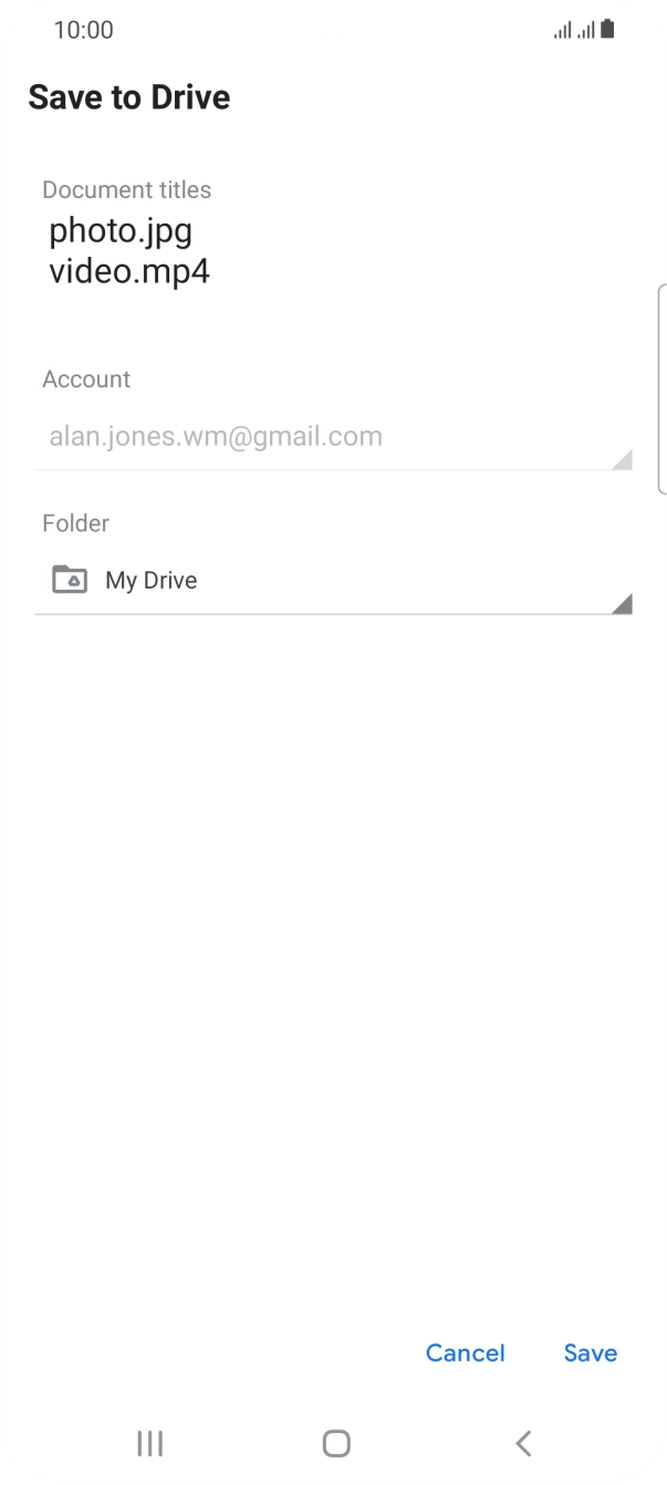 Press the field below 'Folder' and go to the required folder. Press the field below 'Folder' and go to the required folder.