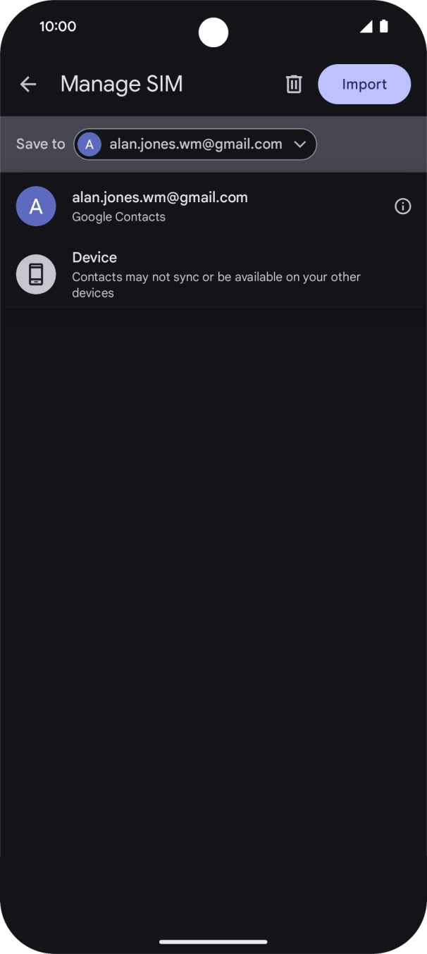 Press the required Google account. Press the required Google account.