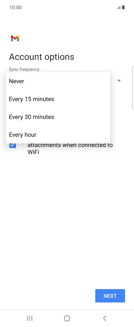 Press the required setting. Press the required setting.