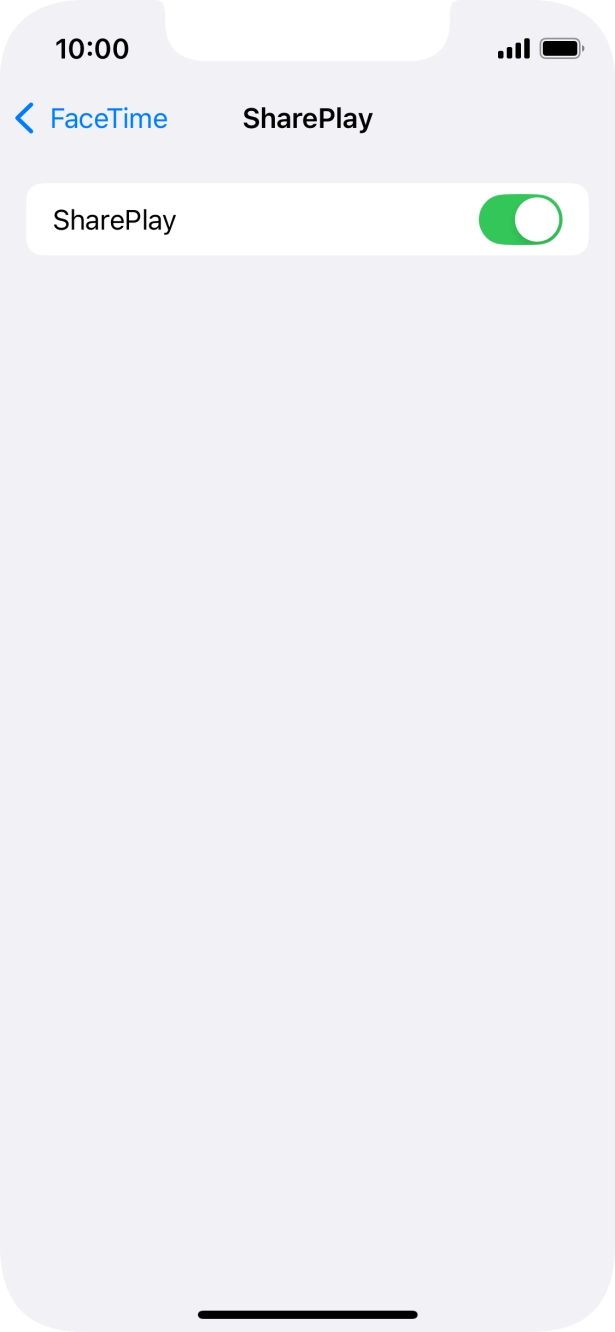 Press the indicator next to 'SharePlay' to turn the function on or off.
