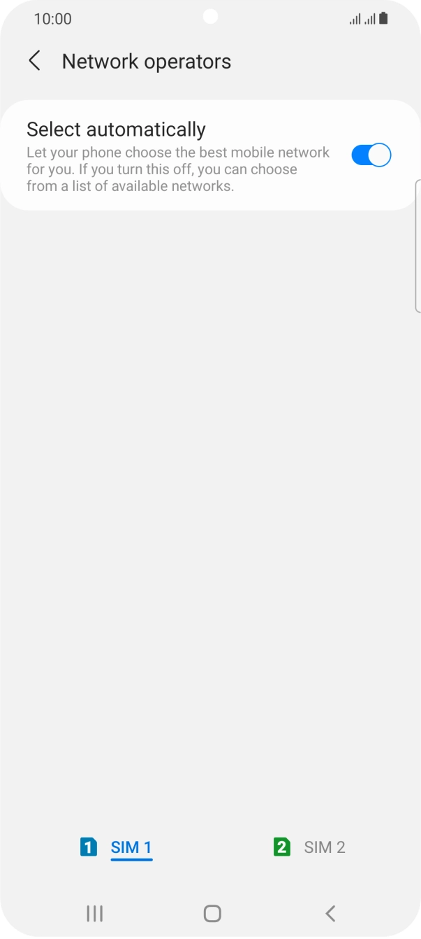 Press the required SIM. Press the required SIM.