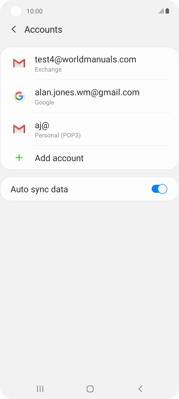 Press the indicator next to 'Auto sync data' to turn the function on or off.