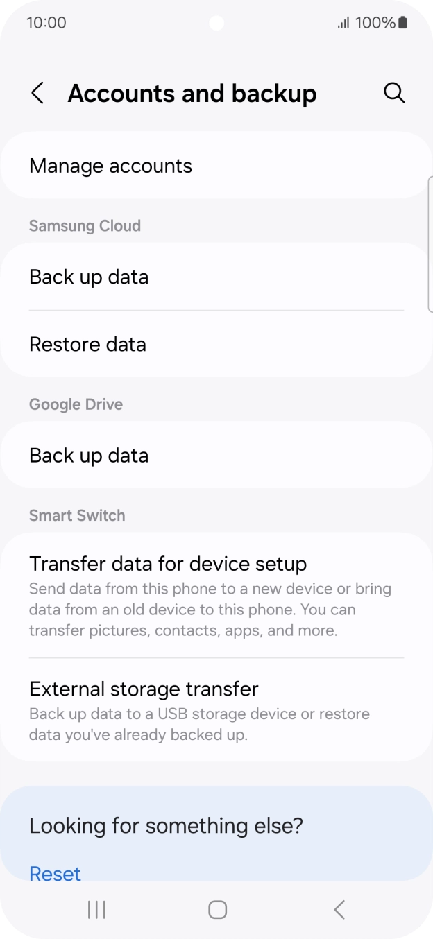 Press Manage accounts. Press Manage accounts.