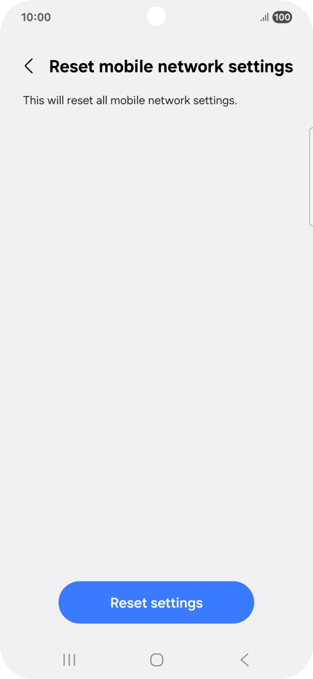 Press Reset settings.