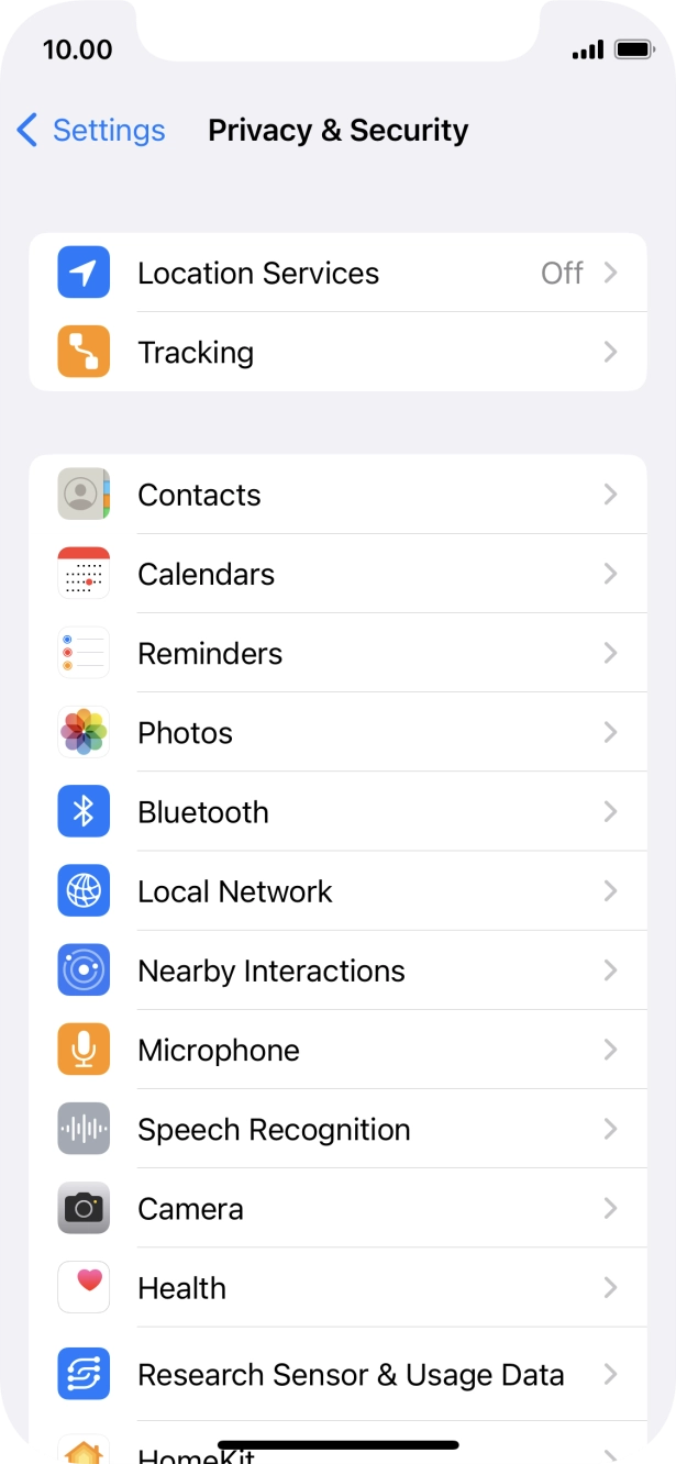 Press Location Services.