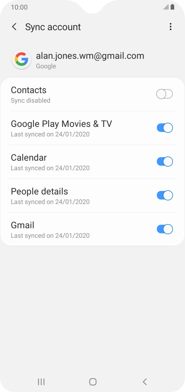 Press the indicator next to 'Contacts' to turn on the function.