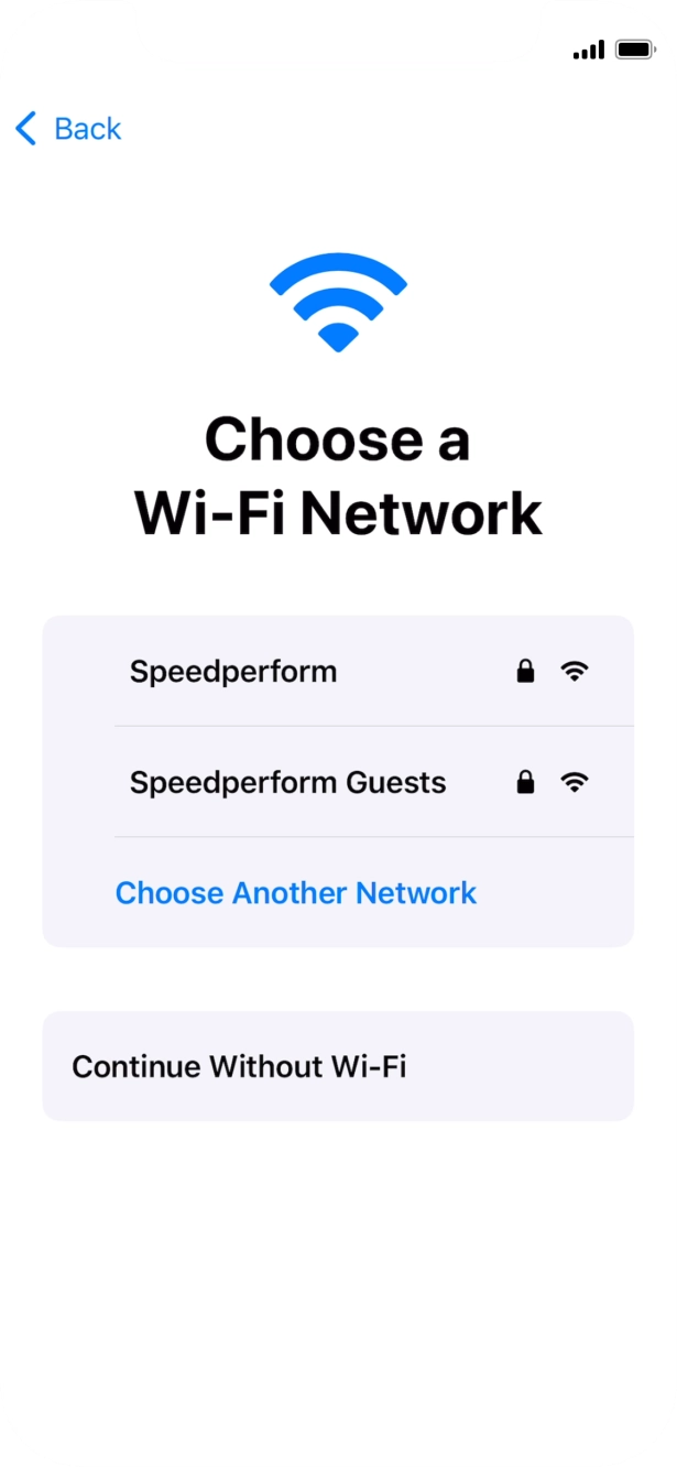 Press the required WiFi network.