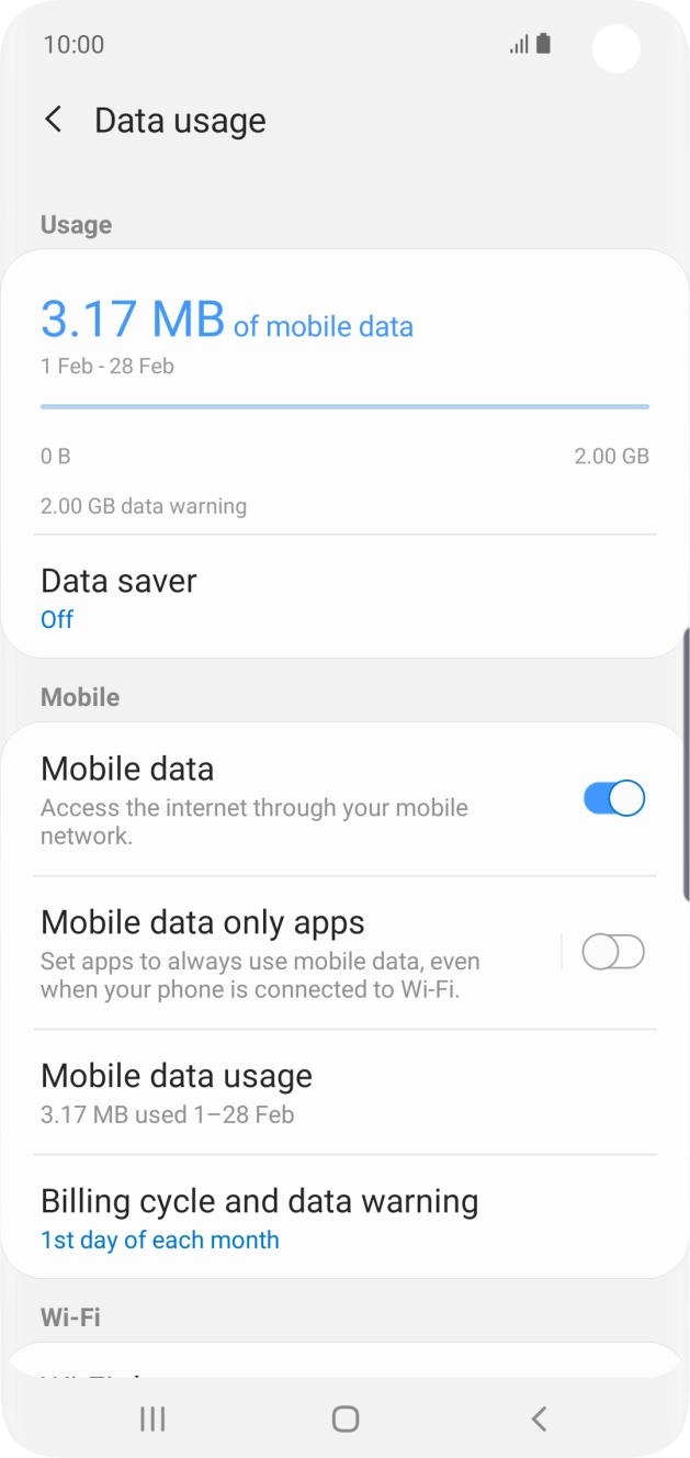 The total data usage is displayed.