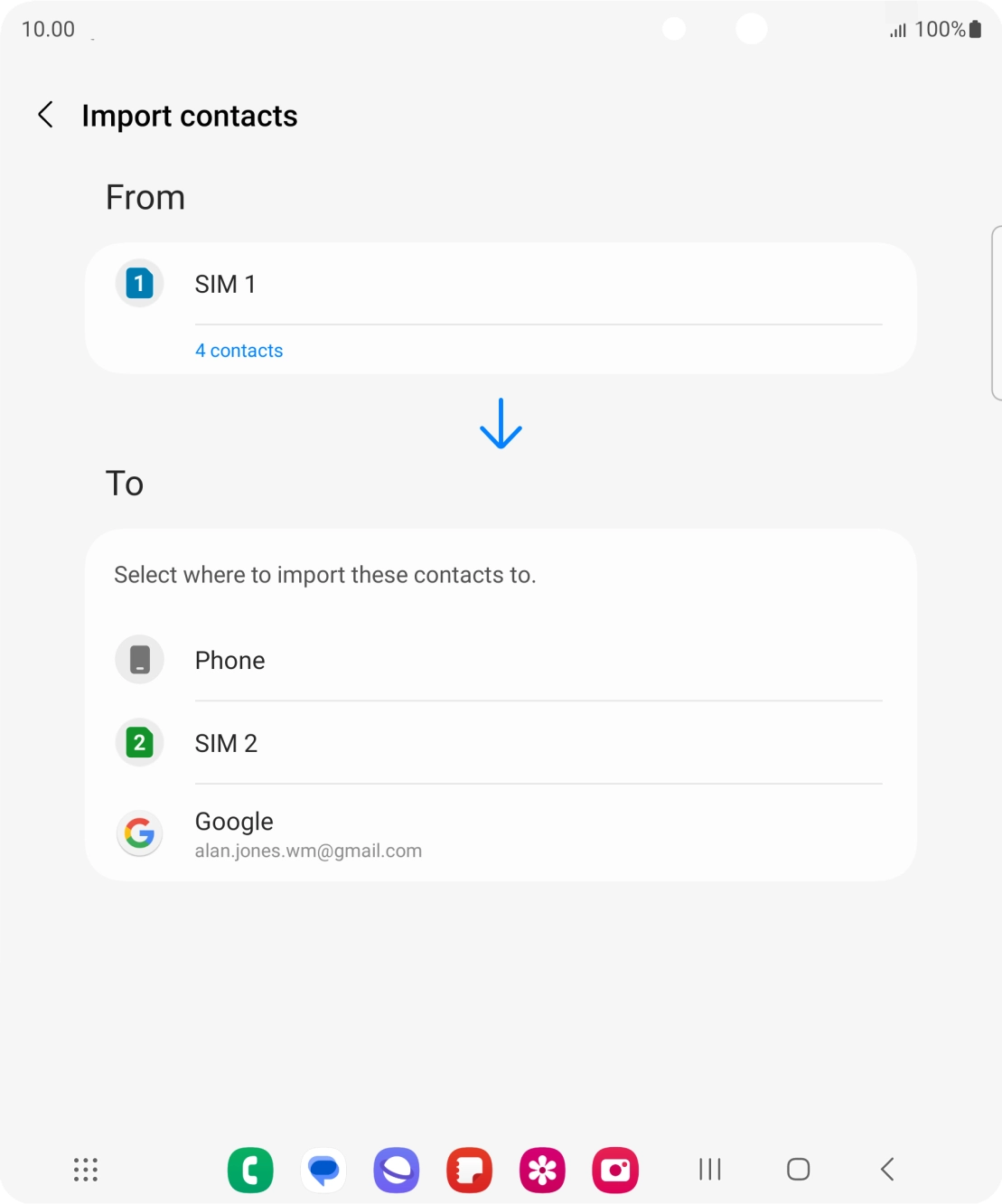 Press the required Google account. Press the required Google account.