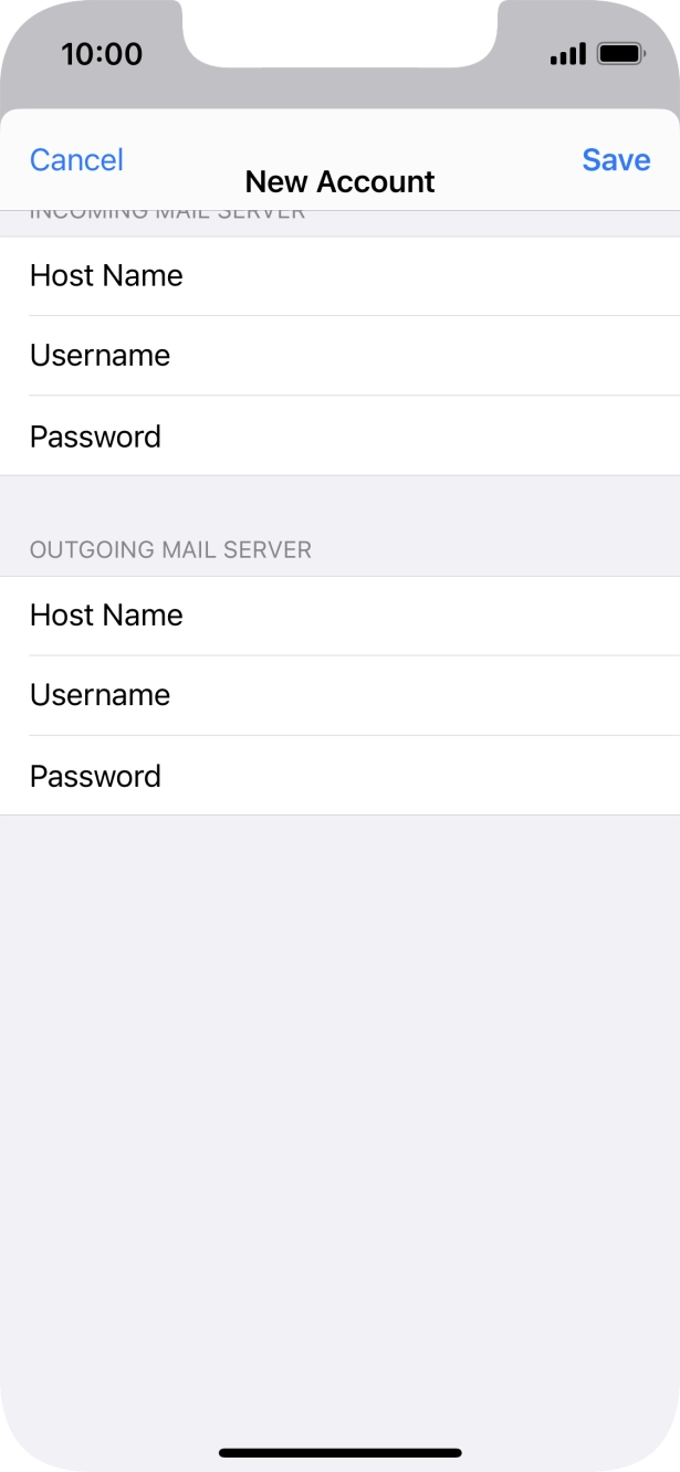 Press Save. Your email account has now been set up. To select more settings for incoming and outgoing server, proceed with the following steps. Press Save. Your email account has now been set up. To select more settings for incoming and outgoing server, proceed with the following steps.