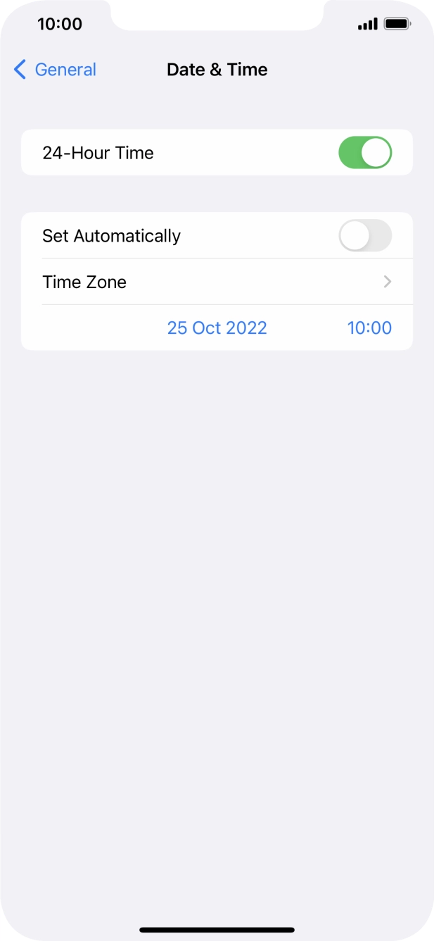 Press the indicator next to 'Set Automatically' to turn on the function.