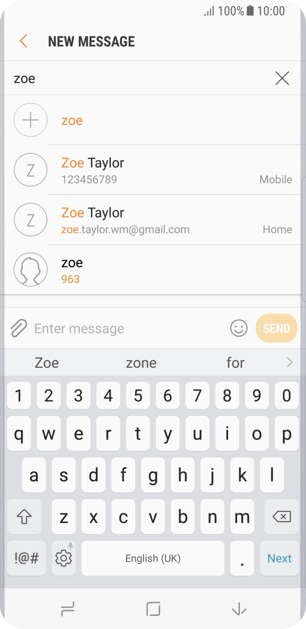 Press the required contact.
