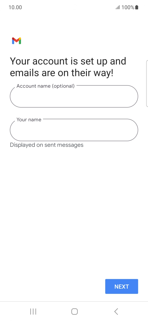 Press the field below 'Account name (optional)' and key in the required name.