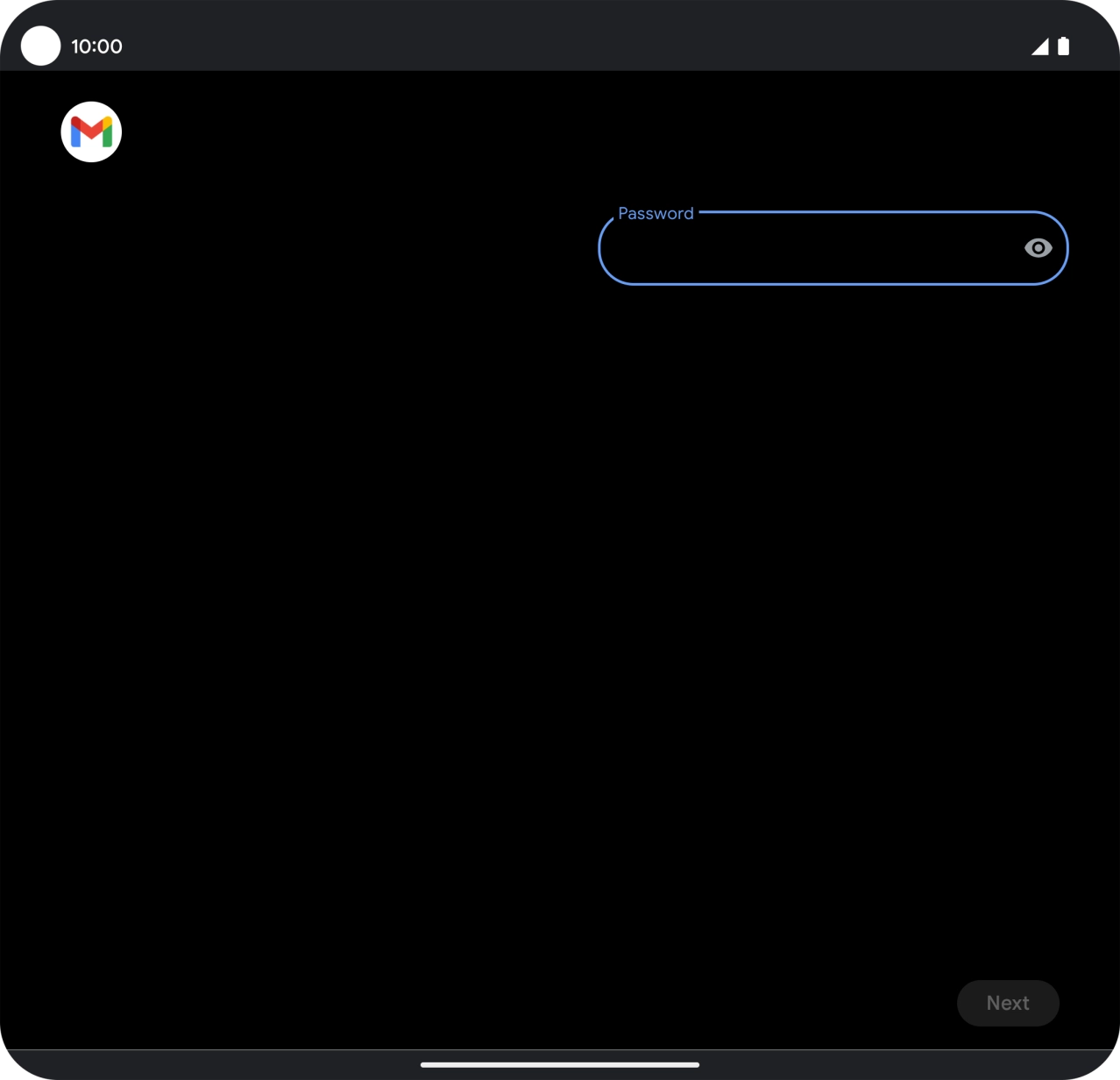 Press the field below 'Password' and key in the password for your email account. Press the field below 'Password' and key in the password for your email account.