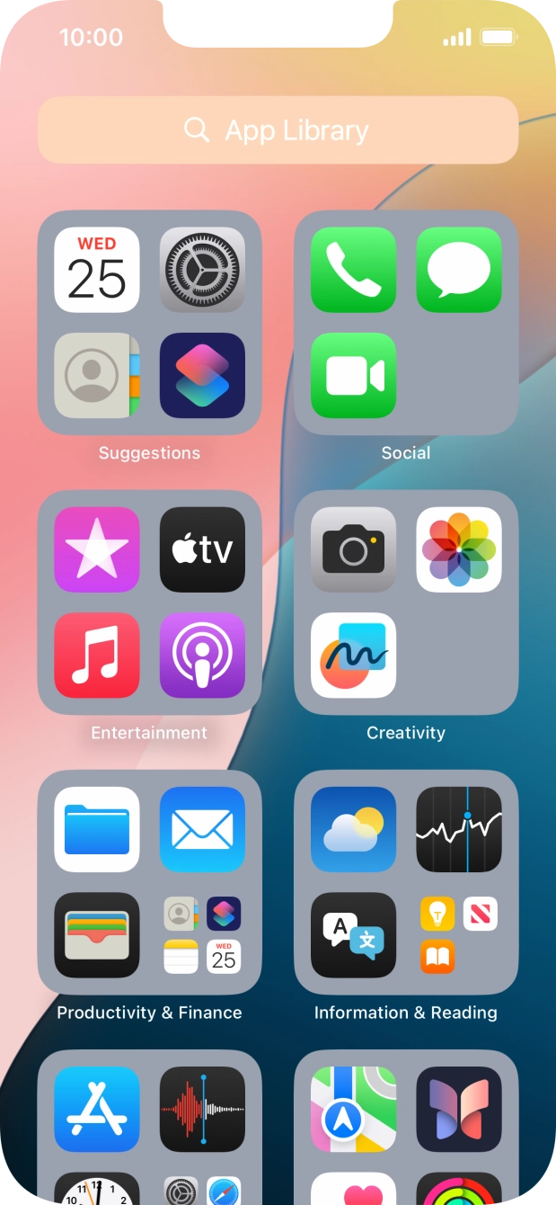 Press the required app. Press the required app.