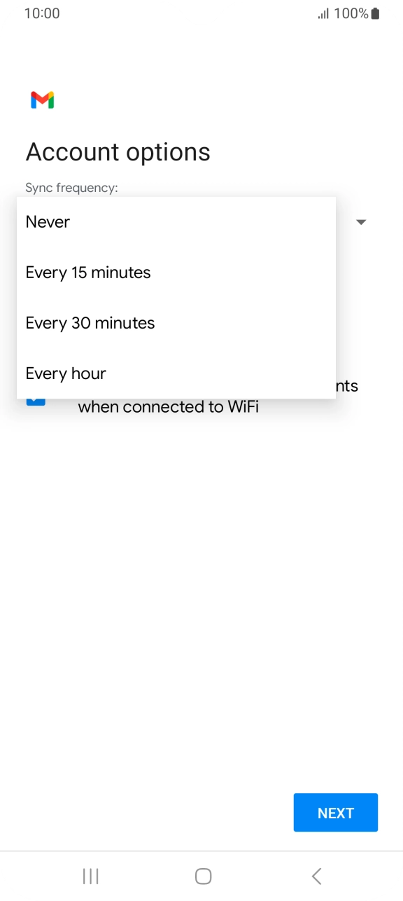 Press the required setting. Press the required setting.