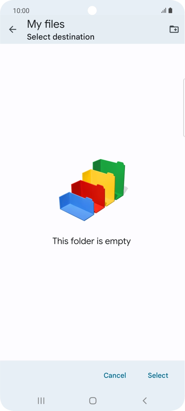 To create a new folder, press the new folder icon and follow the instructions on the screen to create a new folder. To create a new folder, press the new folder icon and follow the instructions on the screen to create a new folder.