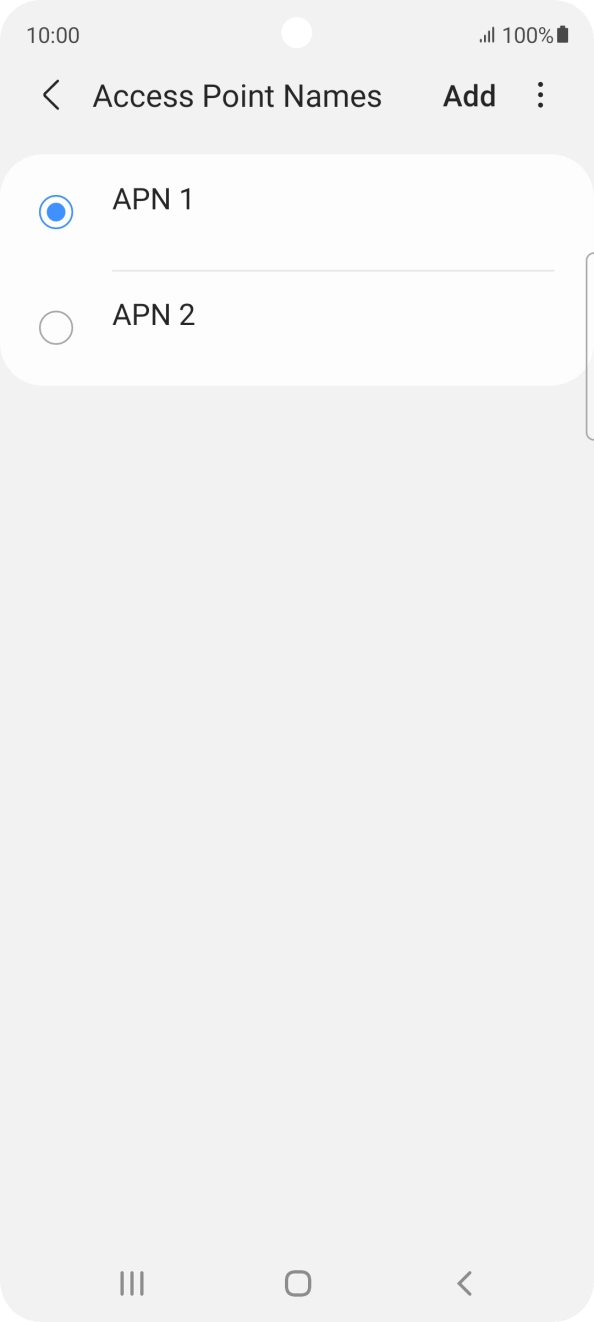 Press the field next to the data connection to activate it. Press the field next to the data connection to activate it.