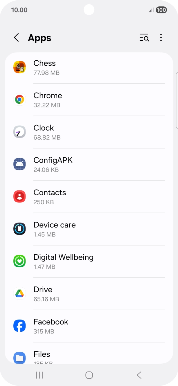 Press the required app.