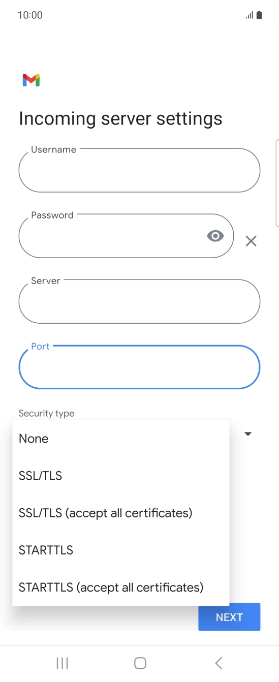 Press SSL/TLS. Press SSL/TLS.