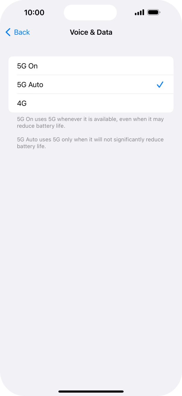 To turn on 5G primarily, press 5G On.