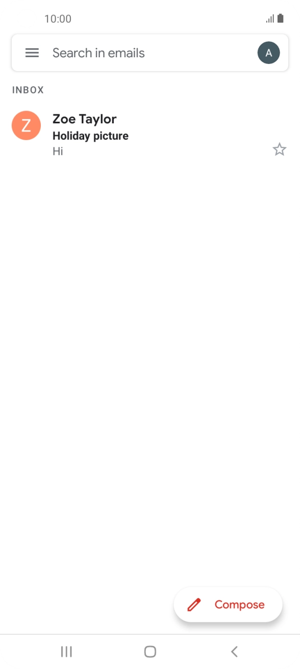 Press the email account icon.