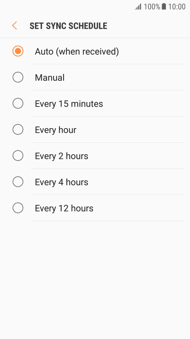 Press the required setting. Press the required setting.