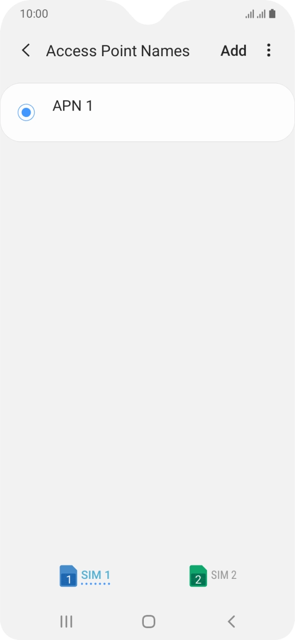 Press the required SIM. Press the required SIM.