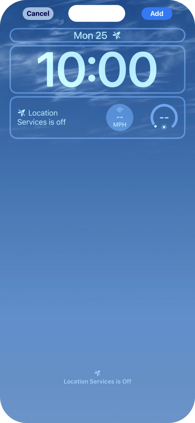 To customise the way the lock screen date is displayed, press the date widget and follow the instructions on the screen to select the required widget display mode.