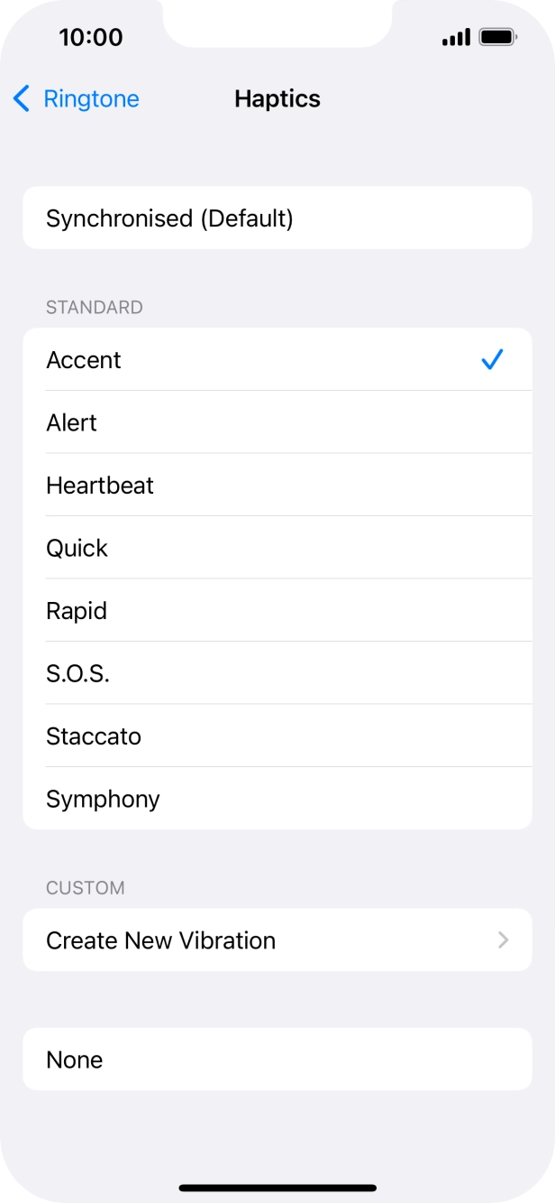 Press the required setting to turn on the function.