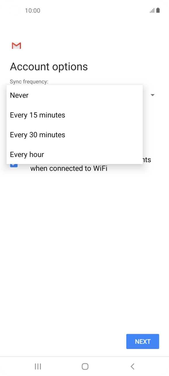 Press the required setting.