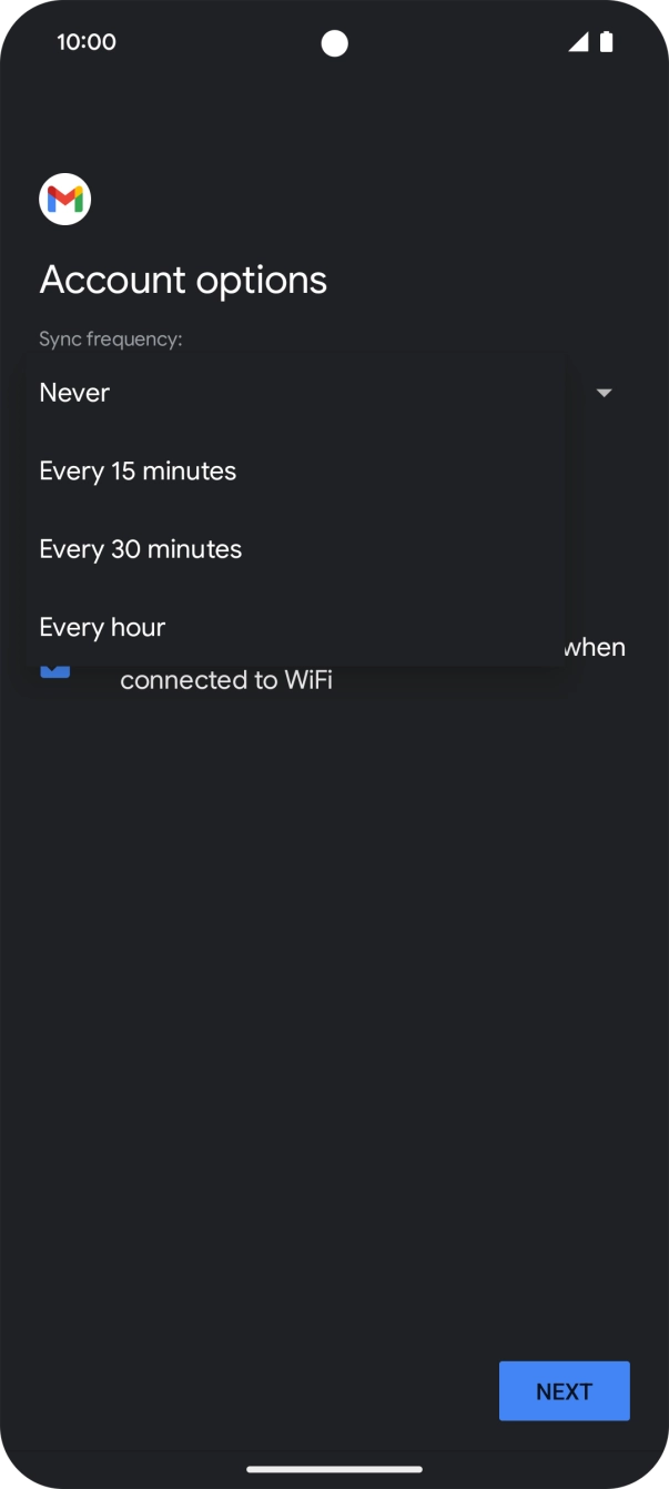 Press the required setting. Press the required setting.