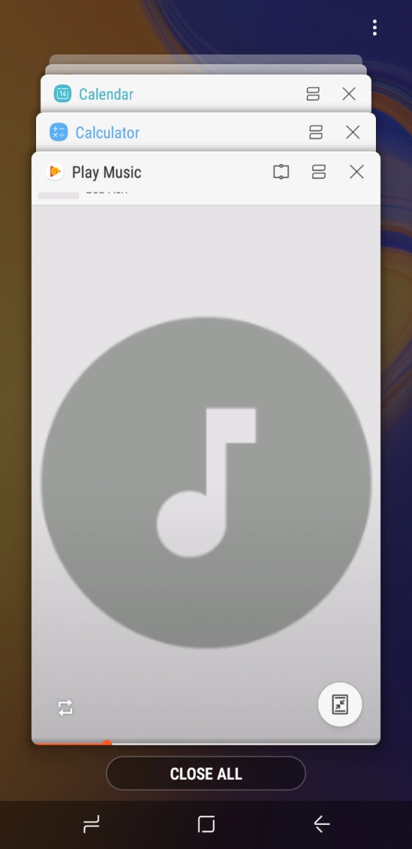 To end one running application, slide your finger right on the required application. To end one running application, slide your finger right on the required application.