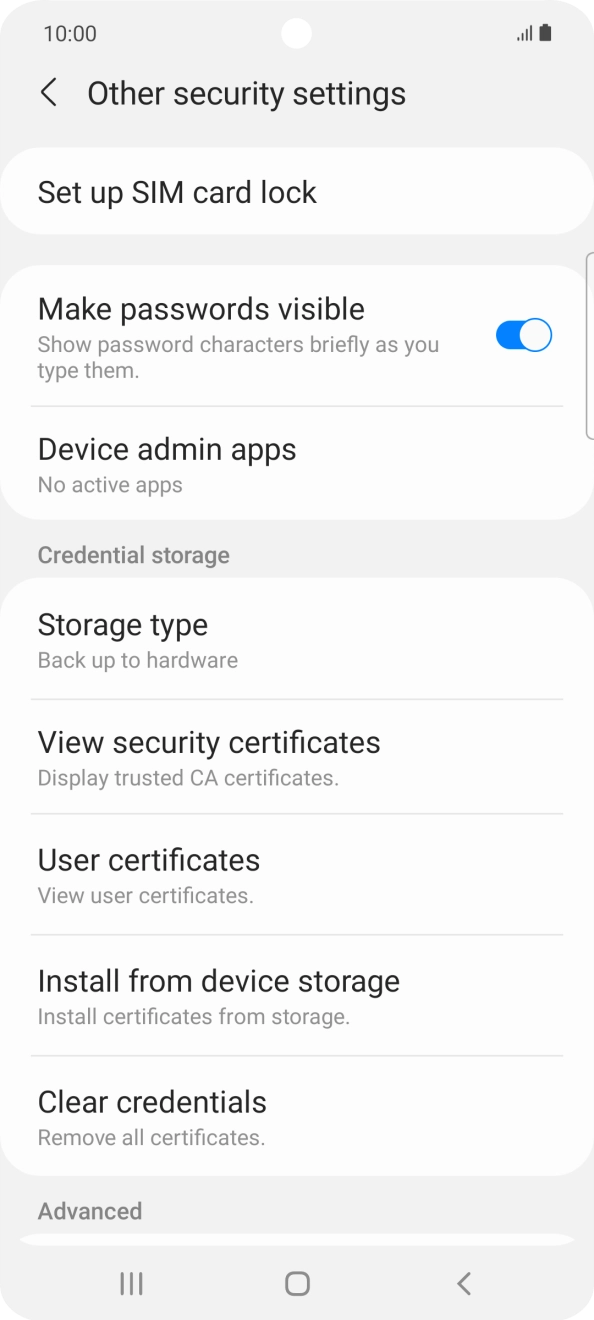 Press Set up SIM card lock.
