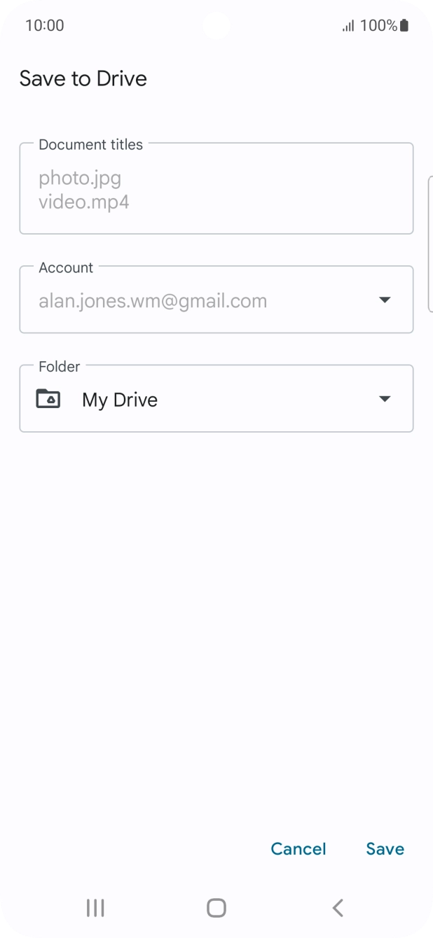 Press the field below 'Folder' and go to the required folder. Press the field below 'Folder' and go to the required folder.