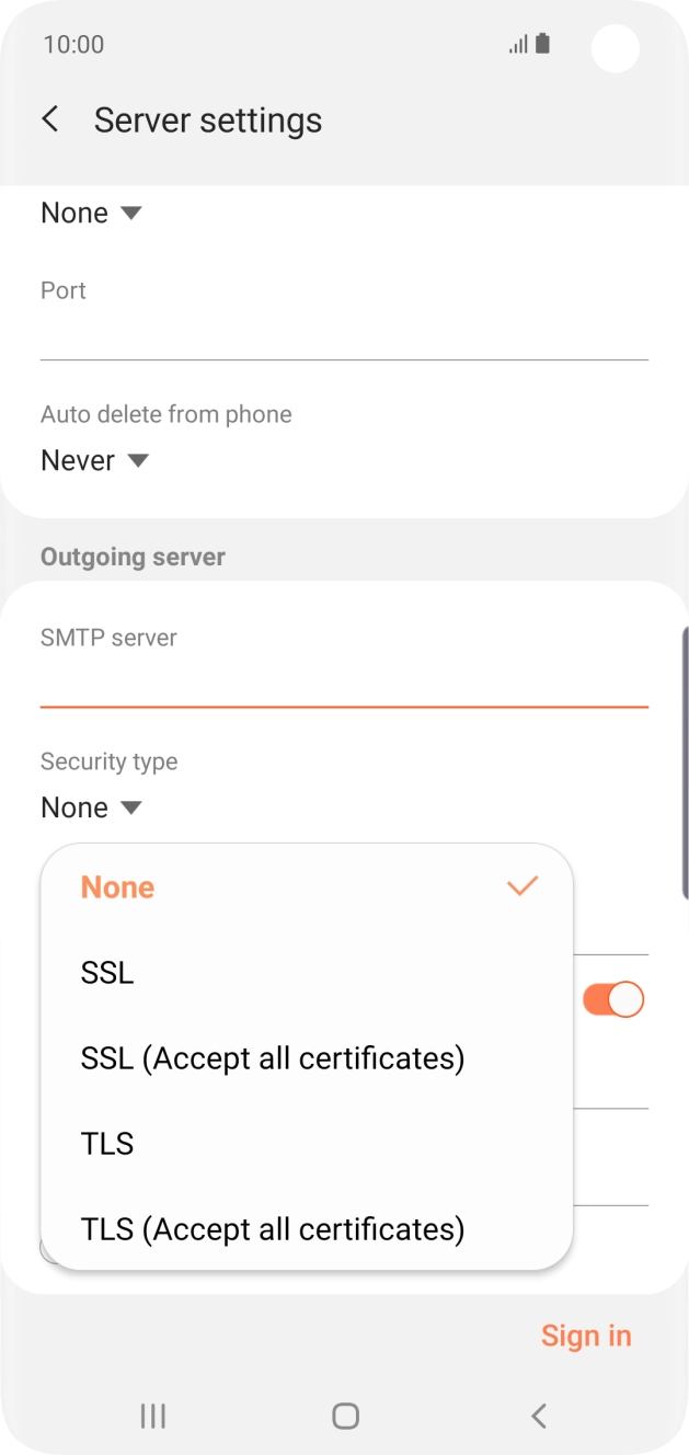 Press None to turn off the function.