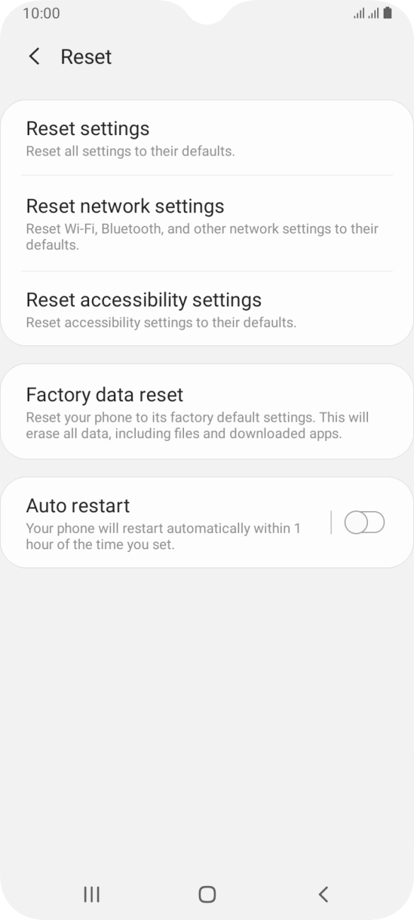 Press Factory data reset.