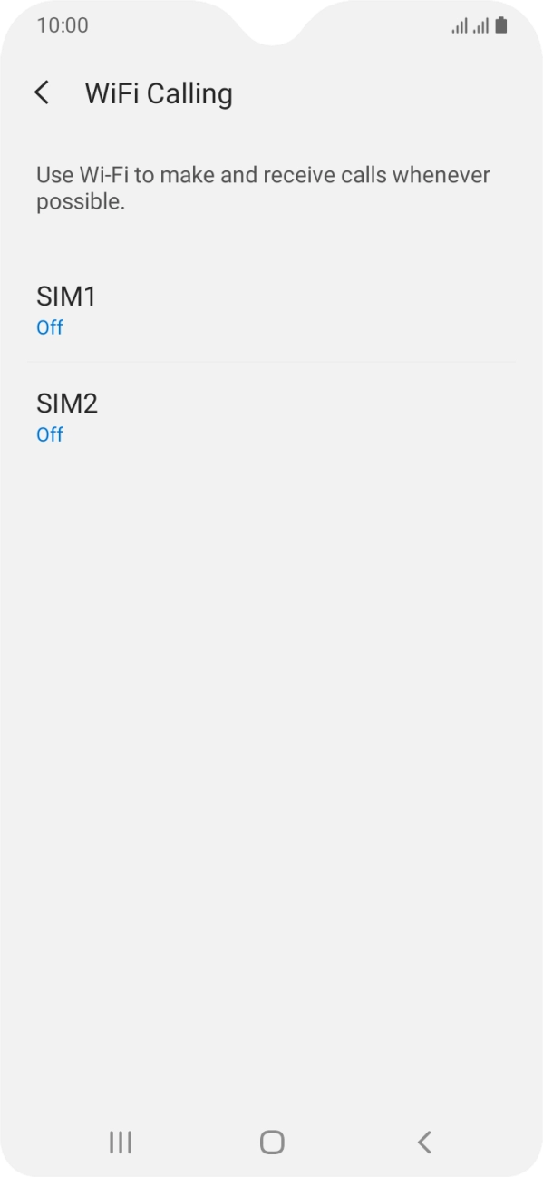 Press the required SIM.