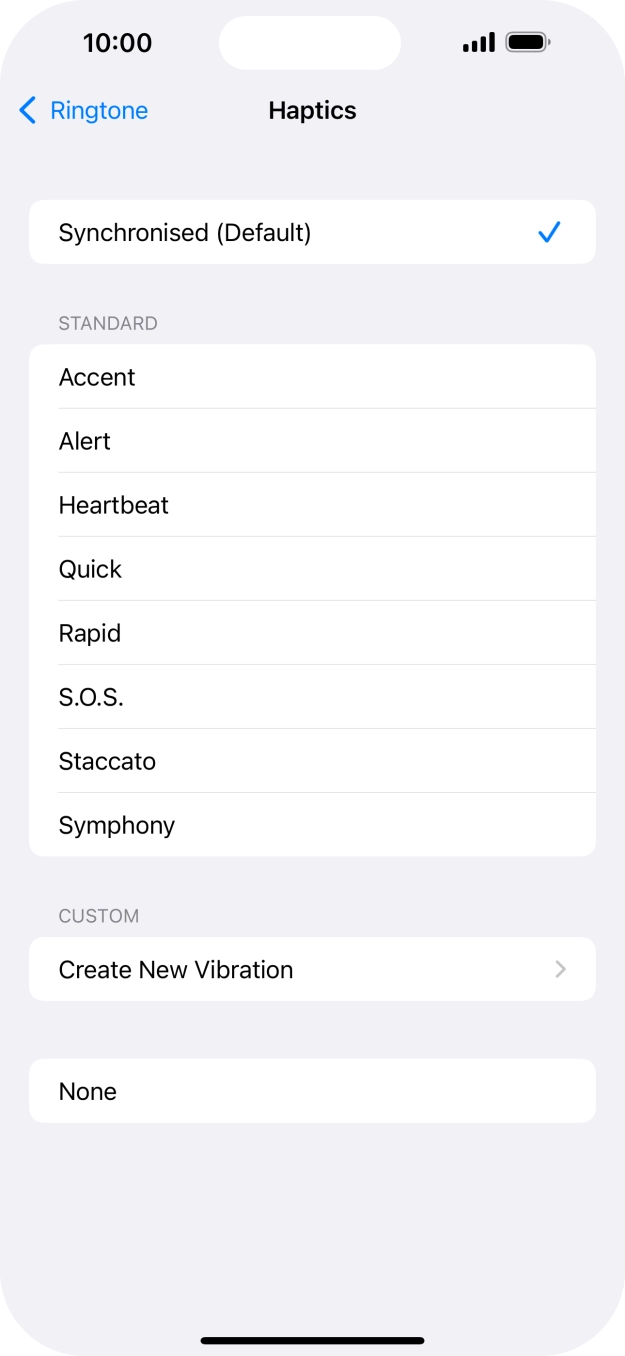Press the required setting to turn on the function.