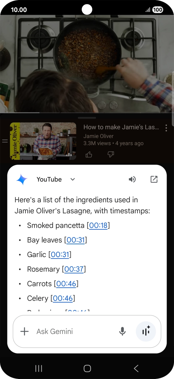 The answer from Gemini to your question is displayed. The answer from Gemini to your question is displayed.
