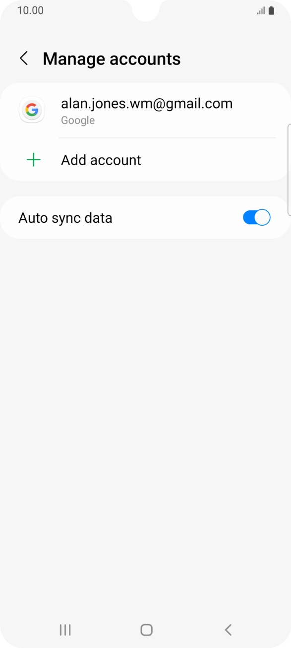 Press the required account.